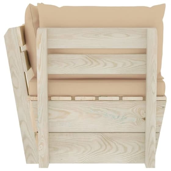 Καναπές Κήπου Γωνιακός VidaXL από Εμποτισμένο Ξύλο Ερυθρελάτης 60x60x65 cm - Μπεζ image 3