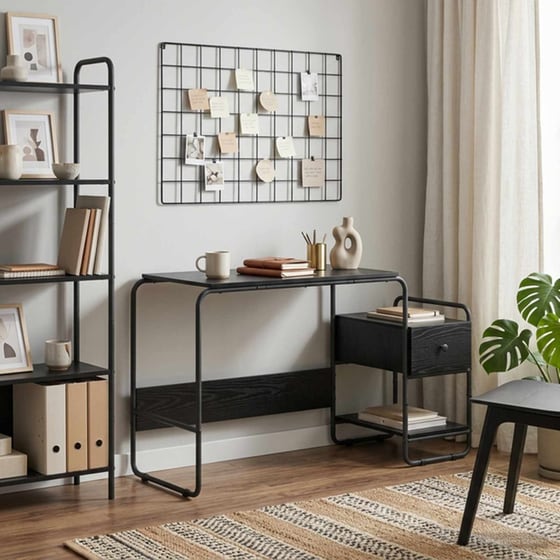 Γραφείο VidaXL με Αποθηκευτικό Χώρο 131,5x50x75,5 cm - Μαύρη Δρυς image 1