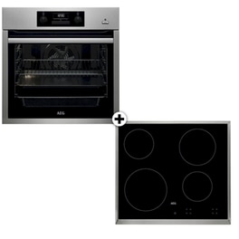 AEG HK624000 XB & BES351111M 72 Lt Inox Eντοιχιζόμενο Σετ Φούρνος και Εστία