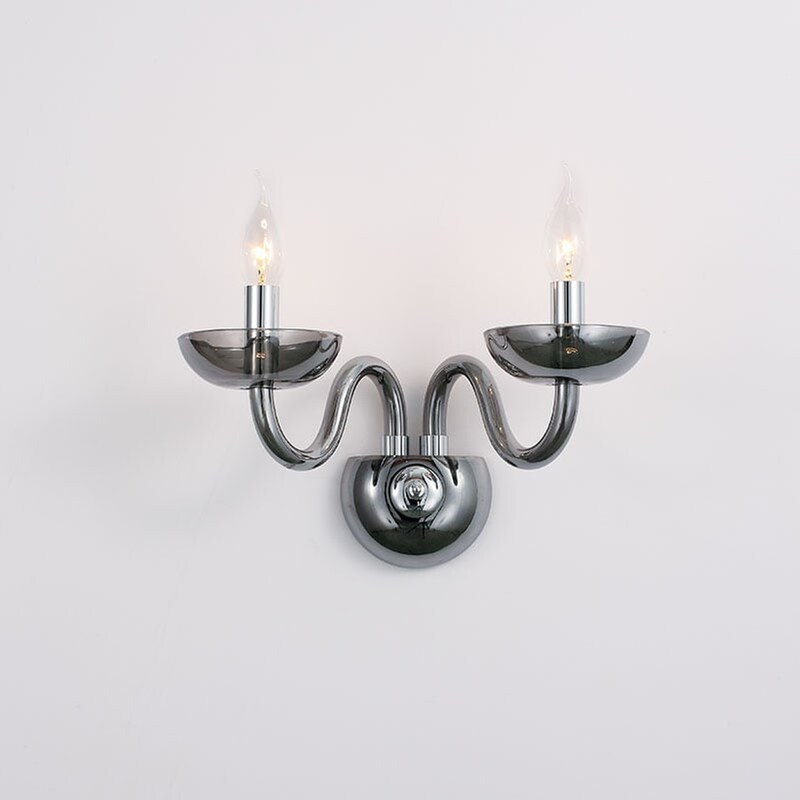 Απλίκα Τοίχου Aca Lunaria Blk82182wsgc Μεταλλική 36x22x22 cm - Γκρι