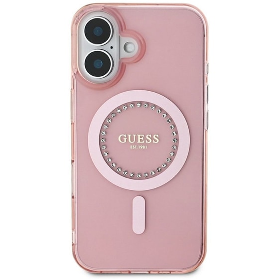 Θήκη Apple iphone 16 - Guess Iml Rhinestones - Ροζ image 1
