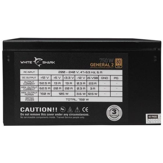 Τροφοδοτικό Υπολογιστή White Shark 750W Full Modular 80+ Gold  - Μαύρο image 3