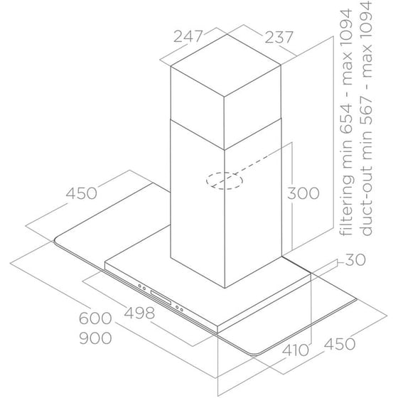 ELICA FLAT GLASS IX/A/60 60 cm Inox Καμινάδα - Τζάκι Απορροφητήρας image 3