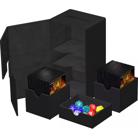 Ultimate Guard Twin Flip`n`tray 200+ Xenoskin Monocolor Black image 1
