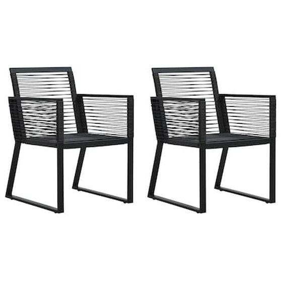 Vidaxl Σετ Τραπεζαρίας Εξωτερικού Χώρου 3 Τεμ. Μαύρο Από Ρατάν Pvc image 5