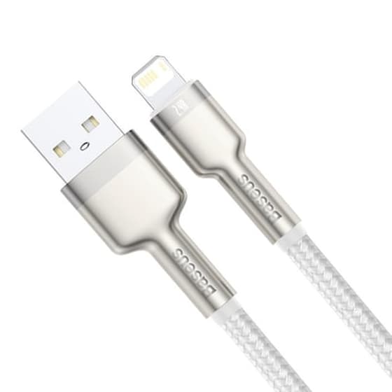 Καλώδιο δεδομένων Baseus Cafule Series Metal Usb to Lightning 2.4A 2m - White image 1
