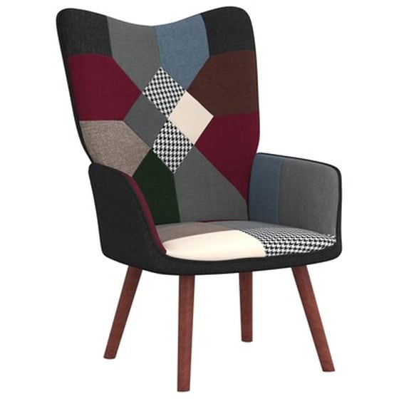 Πολυθρόνα Relax VidaXL Σχέδιο Patchwork από Ύφασμα με Σκαμπό - Πολύχρωμη image 5