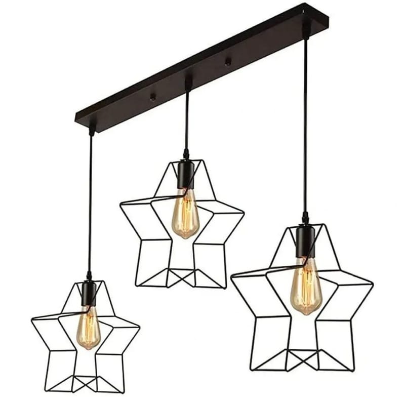 Φωτιστικό Οροφής Τρίφωτο Χατζηκοντίδης R60 Star3 Αστέρι Μεταλλικό - Μαύρο