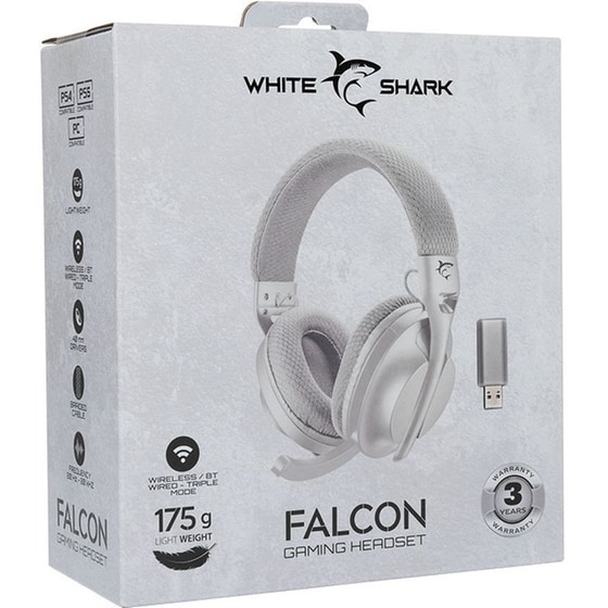 Gaming Ασύρματα/Ενσύρματα Ακουστικά White Shark  Falcon - Λευκό image 4