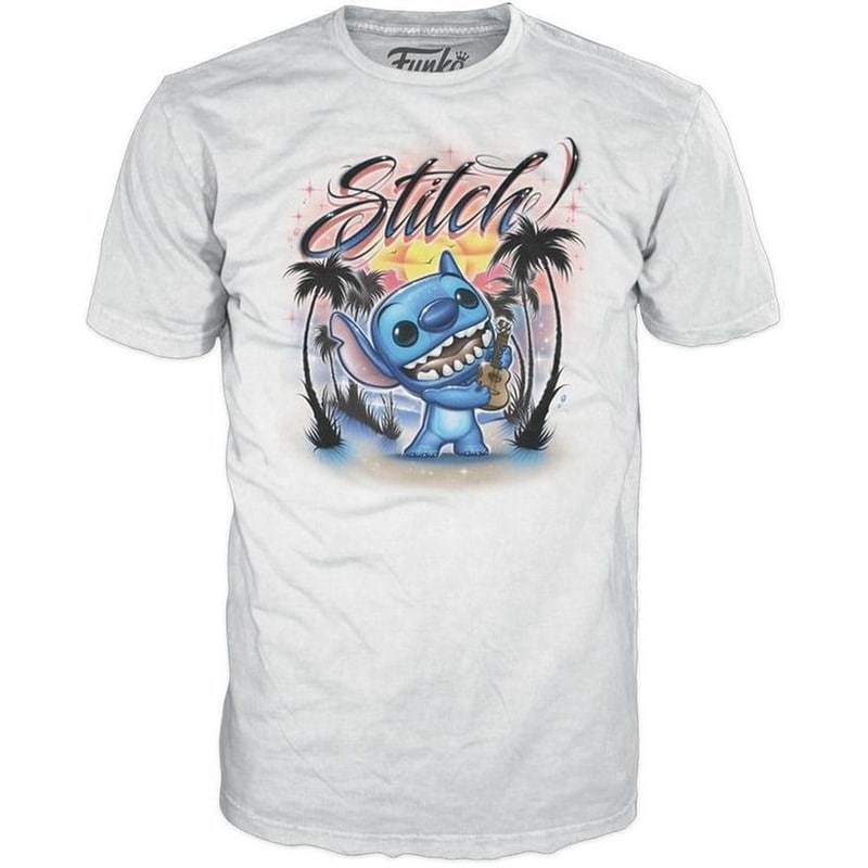 Funko Pop! Tee: Disney Lilo And Stitch - Stich With Ukulele White T-shirt (l)