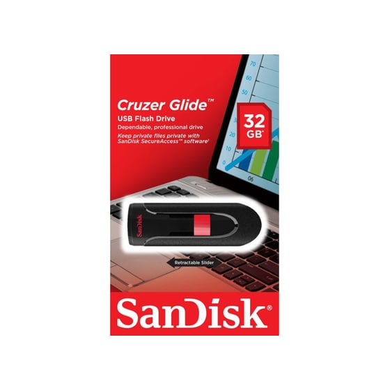 Sandisk Cruzer Glide 32GB USB 2.0 Stick Μαύρο image 4