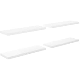 Ράφια Τοίχου VidaXL από MDF 80x23.5x3.8 cm 4 Τμχ  - Λευκό/Γυαλιστερό