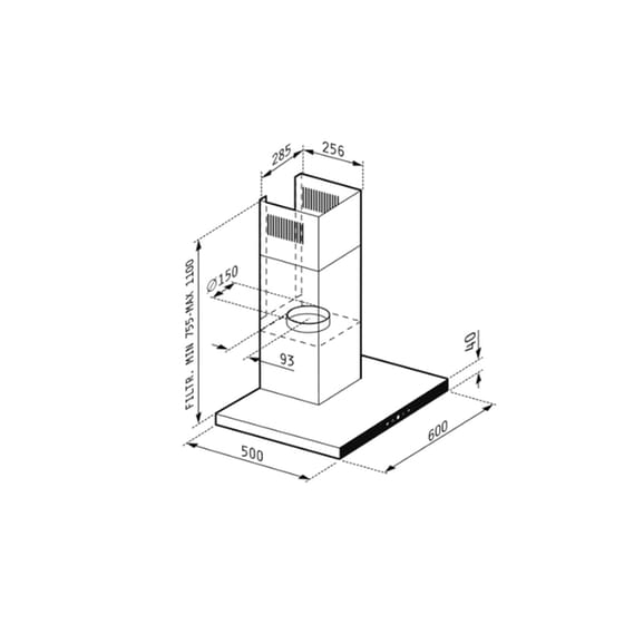 PYRAMIS Grandezzo 065039801 60cm Inox Απορροφητήρας Καμινάδα - Τζάκι image 1