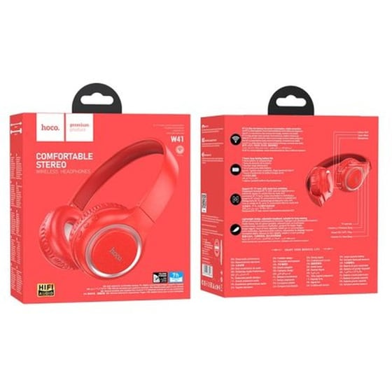 Ασύρματα Ακουστικά Κεφαλής Hoco W41 Charm - Κόκκινο image 1