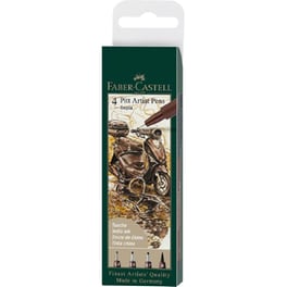 Μαρκαδόροι Σχεδίου Faber Castell Pitt Pen Sepia (4 Τεμάχια)