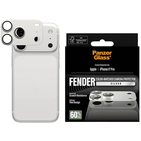 Προστατευτικό καμερών Apple iPhone 17 Pro - PanzerGlass Fender Camera Protector - Silver image 1