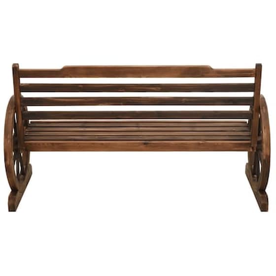 Παγκάκι Κήπου VidaXL από Μασίφ Ξύλο Ελάτης 142x61x78 cm - Καφέ image 3