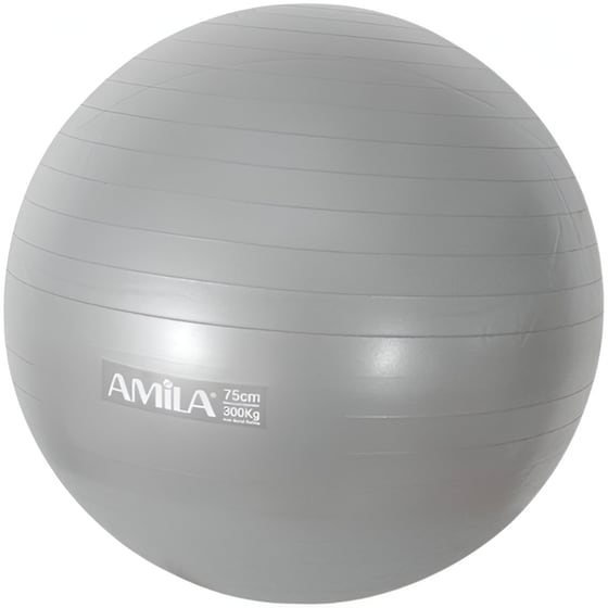 Μπάλα Γυμναστικής Amila Κατάλληλη για Pilates 1.80 kg 75 cm από PVC - Γκρι image 0