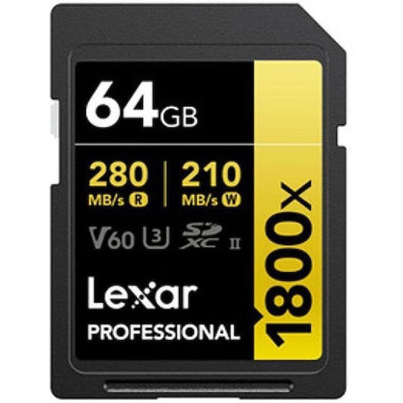 Lexar Professional SDXC 64GB 1800x Class 10 U3 V60 UHS-II