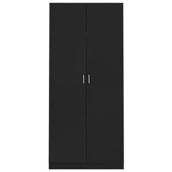 Δίφυλλη Ντουλάπα Vidaxl Από Μοριοσανίδα 90x52x200cm - Μαύρο image 4