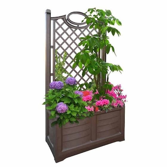 Bama Italy Θήκη Ζαρντινιέρας Βαρέως Τύπου 80x43x150cm 120lt Με Πέργολα Καφέ Σκούρο image 0