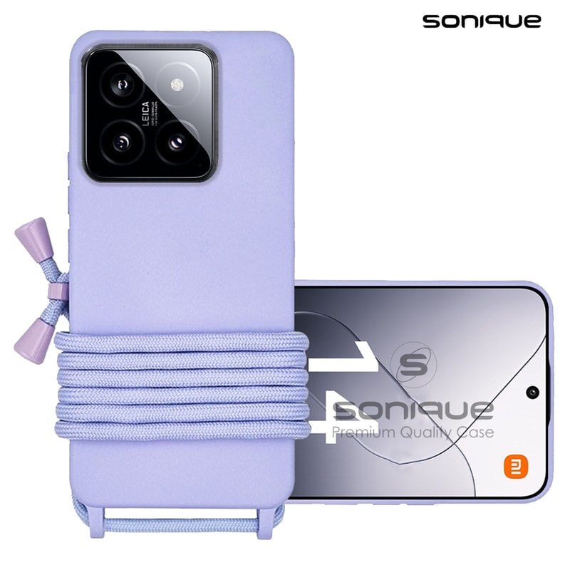 Θήκη Xiaomi Xiaomi 14 - Sonique Carryhang Σιλικόνης Με Κορδόνι Λιλά - Λιλά