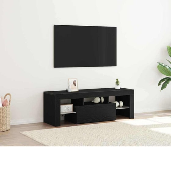 Έπιπλο Τηλεόρασης VidaXL με LED 120 x 35 x 40 cm - Μαύρη Οξιά image 2