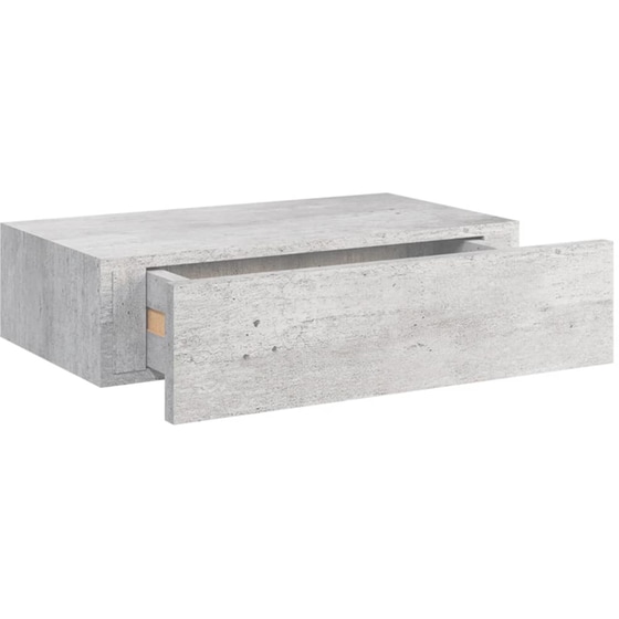 Ράφια Τοίχου VidaXL με Συρτάρι από MDF 40x23.5x10 cm 2 Τμχ - Γκρι image 5