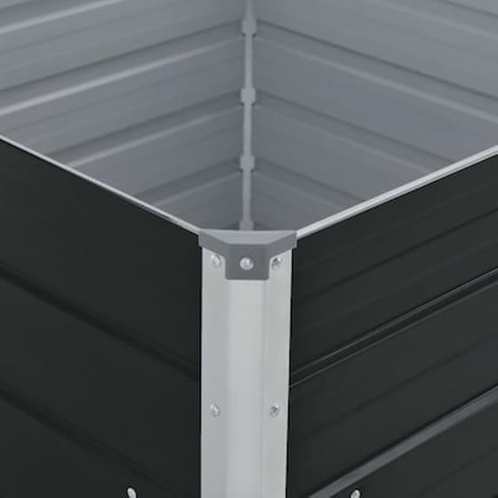 Vidaxl Ζαρντινιέρα Ψηλή Ανθρακί 100x100x45 Εκ. Γαλβανισμένος Χάλυβας image 2