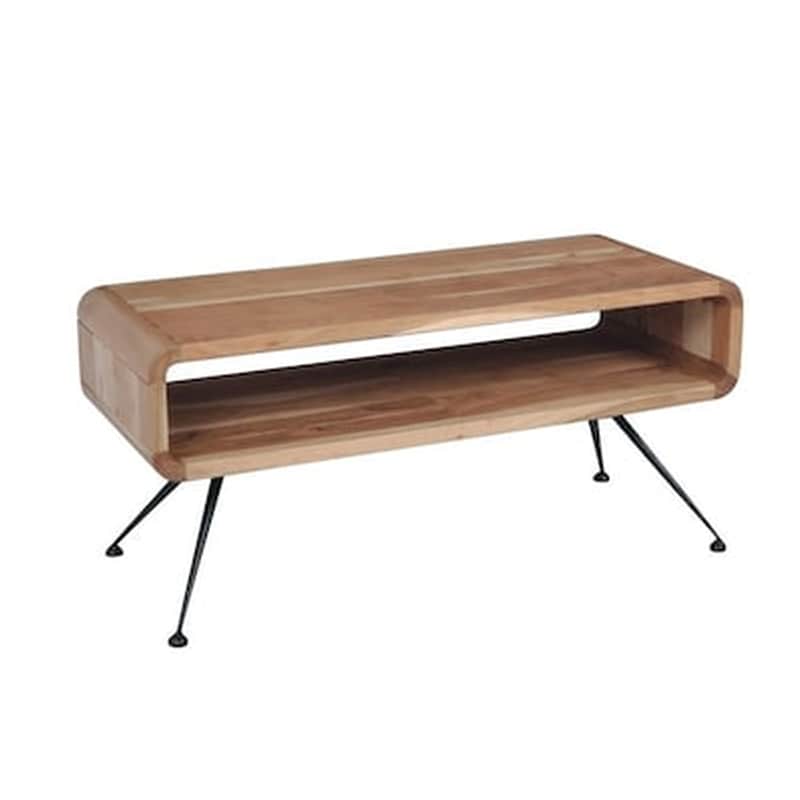 WOODWELL Τραπέζι Σαλονιού Woodwell C20158 από Φυσικό Ξύλο Ακακία 100x40x45cm - Καφέ