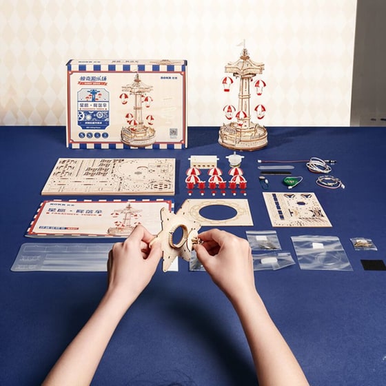 Robotime 3D Ξύλινη Κατασκευή - Parachute Tower image 5