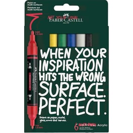 Μαρκαδόροι Ακρυλικοί Faber Castell Βασικά Χρώματα (6 Τεμάχια)