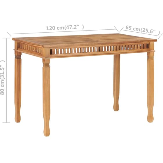 Τραπεζαρία Εξωτερικού Χώρου VidaXL από Ξύλο 120x65x80 cm - Καφέ image 5