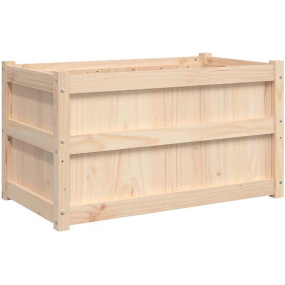 Ζαρντινιέρα VidaXL από Μασίφ Ξύλο Πεύκου 90x50cm - Μπεζ image 5