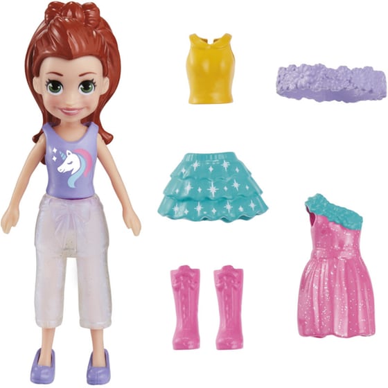 Mattel Κούκλα Polly Pocket με μόδες mini pack - 6 σχέδια (1 τεμάχιο) image 5