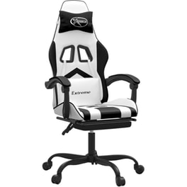 Καρέκλα Gaming VIDAXL 3143912 με Υποπόδιο από Τεχνητό Δέρμα - Μαύρο