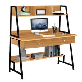 Γραφείο Βιβλιοθήκη Woodwell από Μελαμίνη 120x48cm - Φυσικό/Μαύρο
