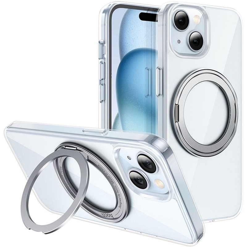 Θήκη Apple iPhone 15 Plus - HOCO Stand Magnetic Case AS1 με MagSafe - Διάφανο