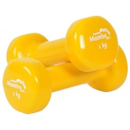 Βαράκι Εξάγωνο 1.0kg Mambo Max AC-3292 1 τμχ Βινυλίου από Μέταλλο - Κίτρινο