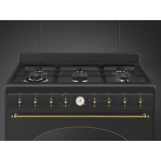 Κουζίνα Αερίου SMEG CO96GMA9 115Lt Μαύρο image 4