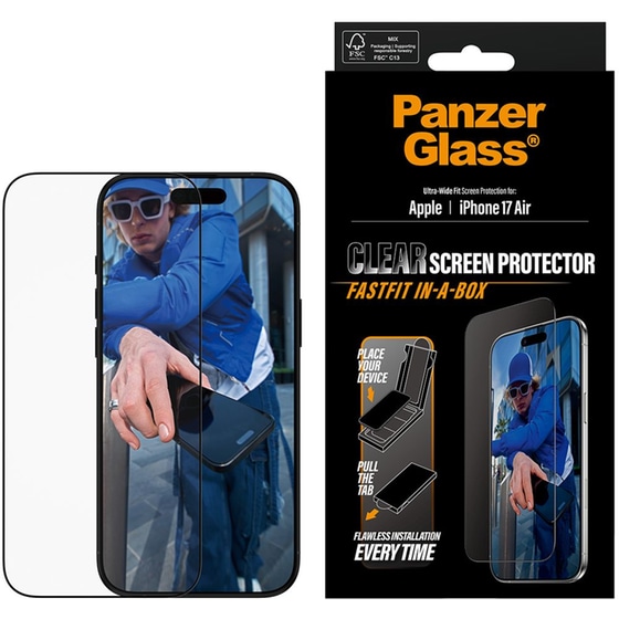 Προστατευτικό οθόνης Apple iPhone Air - PanzerGlass FastFit in-a-box - Ultra-Wide Fit Screen Protection image 1