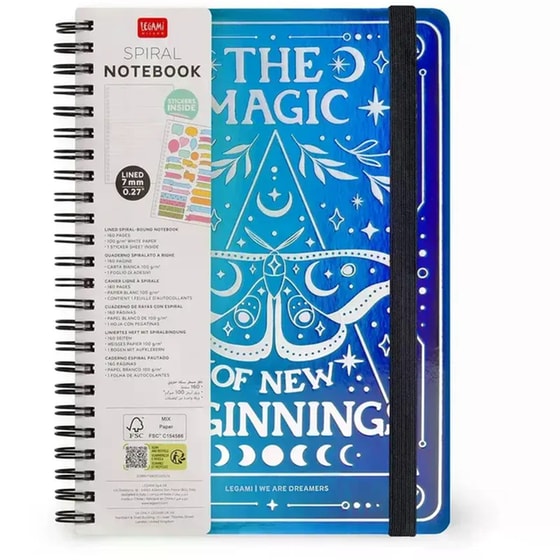 Σημειωματάριο Legami Ριγέ Σπιράλ Large Moth image 6