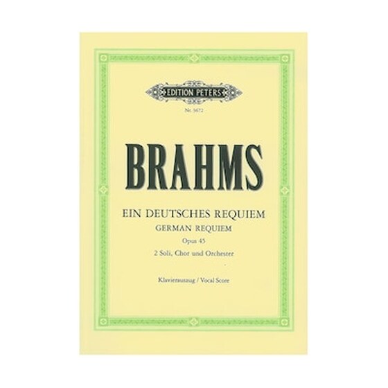 Edition Peters Brahms - German Requiem, Op.45 Vocal Score Βιβλίο Για Φωνητικά image 0