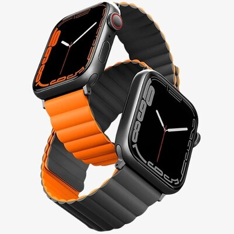 UNIQ Λουράκι Uniq Revix Reversible Magnetic για Apple Watch 42/44/45mm - Charcoal (Grey/Orange)