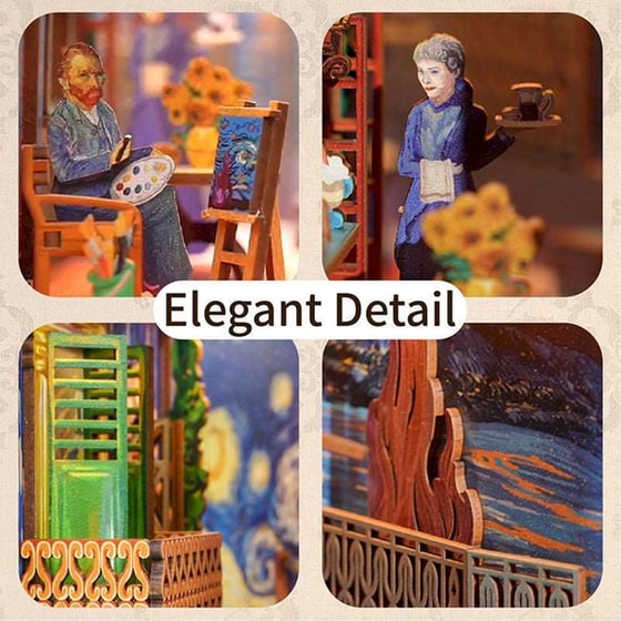 DIY 3D Puzzle Book Nook Kit Βιβλιοστάτης - Vincent's World image 2