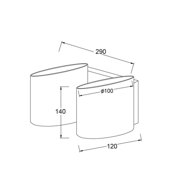 Απλίκα Τοίχου Aca Moet Oyd100452w Μεταλλική 29x12x14 cm - Ασημί/Λευκή image 1