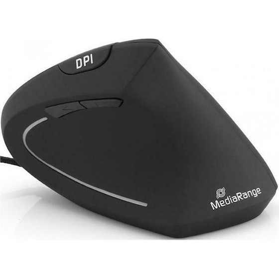 MediaRange MROS230 Ενσύρματο Εργονομικό Vertical Ποντίκι - Μαύρο image 3