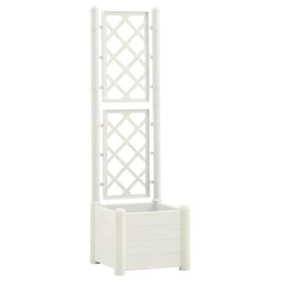 Vidaxl Ζαρντινιέρα Κήπου Με Καφασωτό Λευκή 43x43x142 Εκ Πολυπροπυλένιο image 2