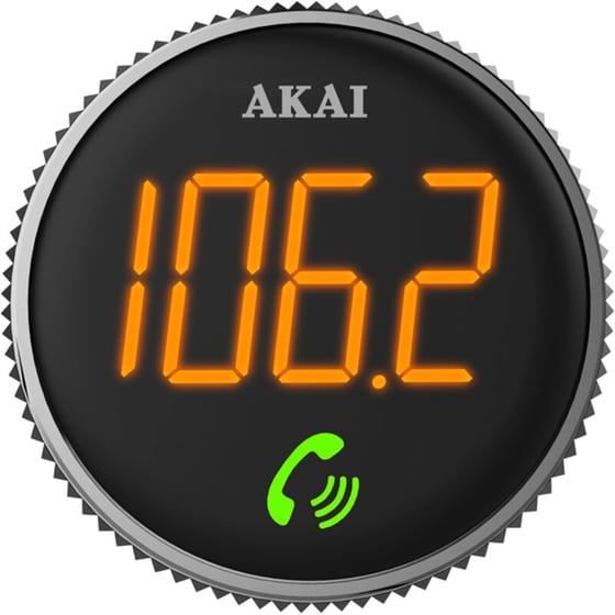Συσκευή FM Transmitter και Φορτιστής Αυτοκινήτου Akai FMT-95BT - Μαύρο image 1