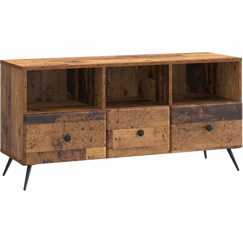Έπιπλο Τηλεόρασης VidaXL με Συρτάρι 102x34.5x50 cm - Παλαιωμένο Ξύλο